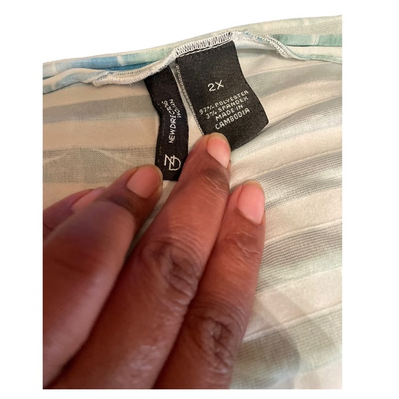 New directions sz 2x blouse mermaid style blue white and green - Picture 5 of 5